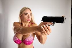 Mona Fighting with gun 